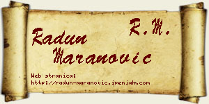 Radun Maranović vizit kartica